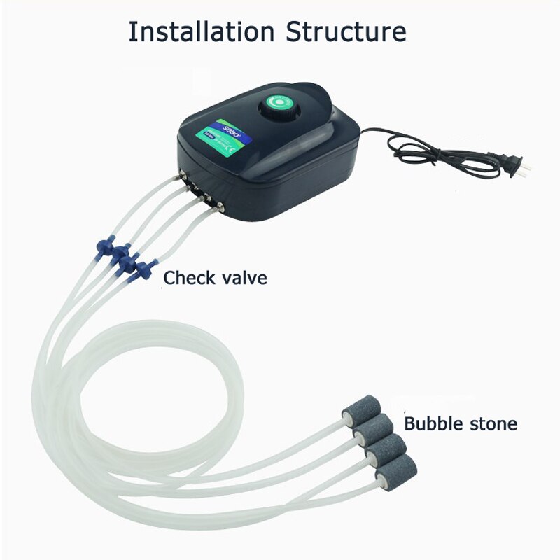 SOBO Aquarium Air Pump Fish Tank Increasing Oxygen Pump Adjustable Large Air Output Aeration Pump Air Compressor Accessories