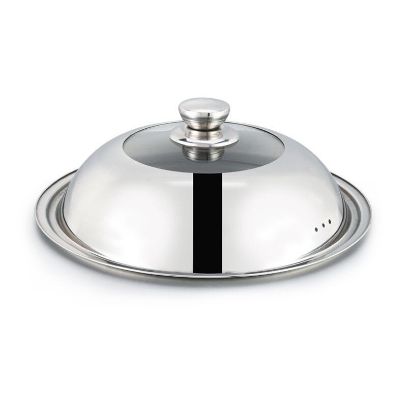 Frying Pan with Lid 34cm Pan Lids Stainless Steel Pot Lid Pan Cover Thicken Visible Wok Lid Glass Lid Wok Lid Frying Pan Covers