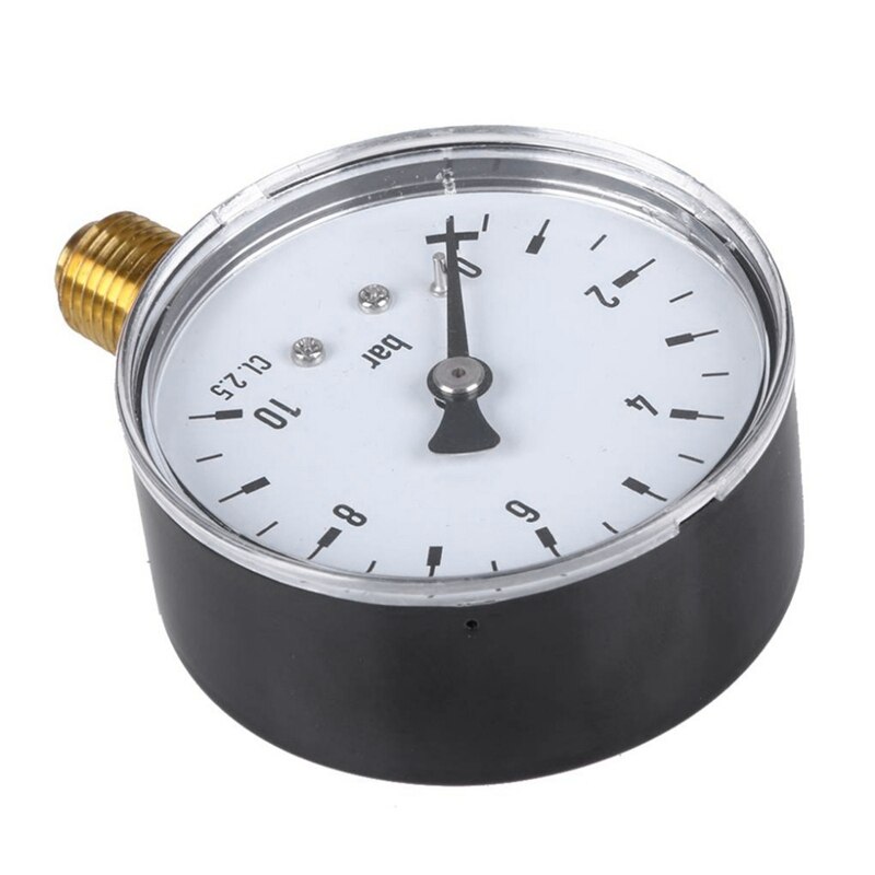 Pressure Gauge 60Mm Dial 0-10Bar Npt Thread Mount Pressure Gauge Fuel Air Oil Water Pressure Measuring Manometer 0-145 Psi