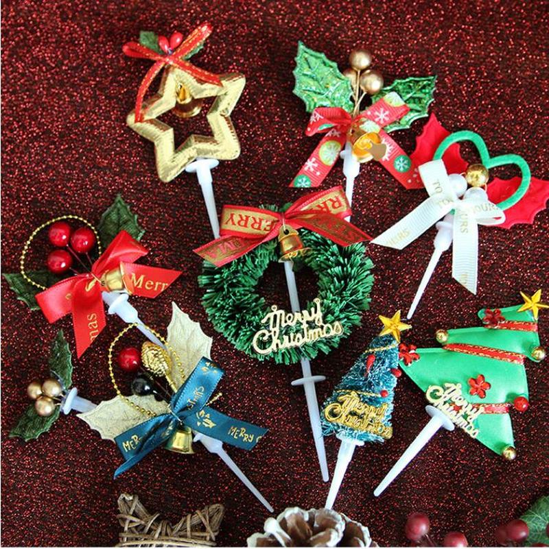 Kerst taart decoratie plug-in kerstboom elanden topper cake kerstcadeau partij decoratie bruiloft cake topper 1pcs