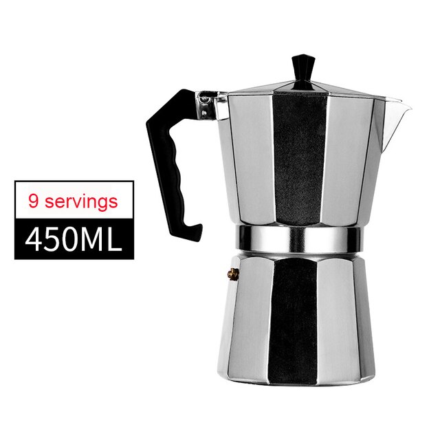 50/300/450Ml Rvs Moka Koffie Pot Espresso Latte Percolator Stove Koffiezetapparaat Espresso Pot Italiaanse koffie Machine: 450ml