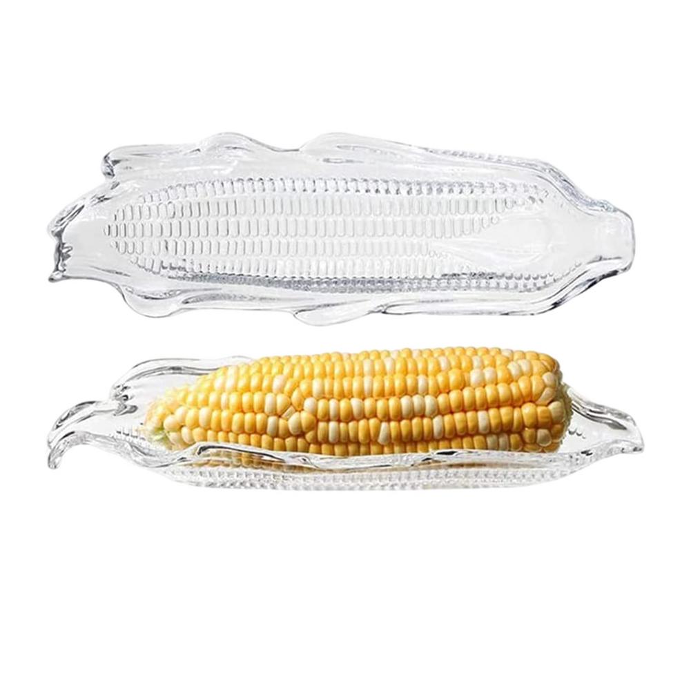 Newest Kitchen Tray Corn Needle Family Corn Tray Barbecue Tool BBQ Transparent Dish Party Corn On Holders Barbecue Plastic Corn: Corn pan