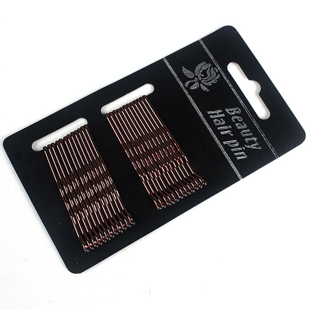 Pince à cheveux Invisible Wave pour femmes | 24 pièces/ensemble épingles à cheveux noires, Barrette pour cheveux, accessoires: Marron