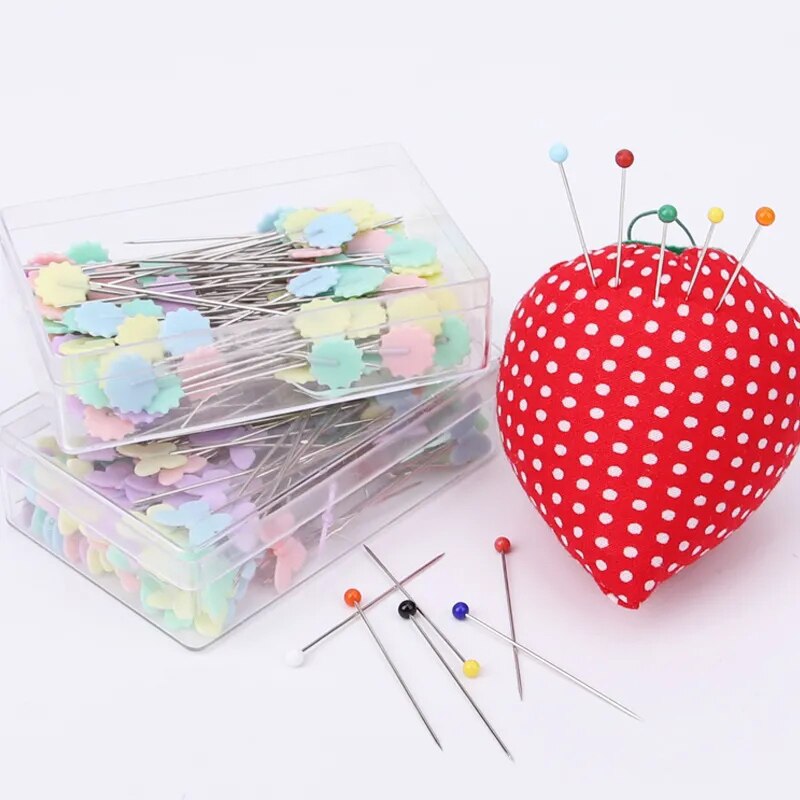 50PCS/box Stainless Steel Color Button Needle Pins Head Flat-head Sewing Pins DIY Clothing Fabric Dressmaking Sewing Supplies