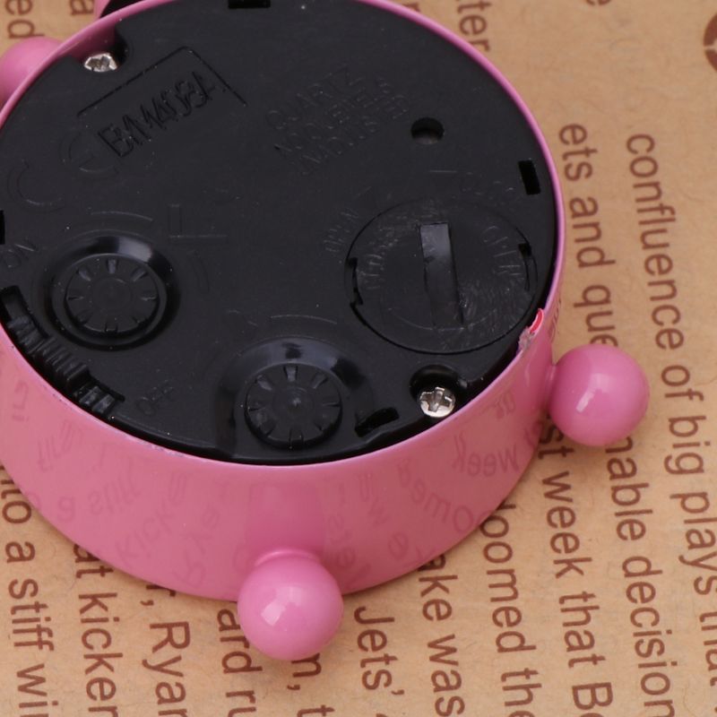 Lovely Cartoon Dial Number Round Desk Alarm Clock For Kid Home Decor