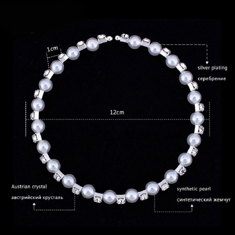 Charm Wedding Bridal Jewelry Set Pearl Party Prom Crystal Bracelet Necklace Earrings for Women jewellery sets