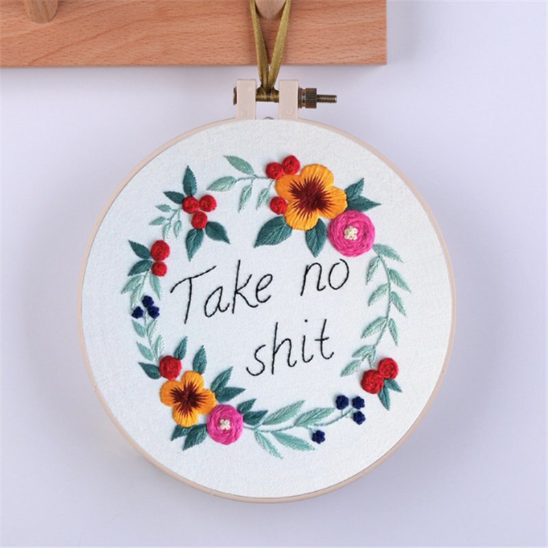 Conjunto de cintas bordadas DIY con flores de estilo europeo para principiantes, Kit de costura de cobertizo bordado, artesanía de punto de cruz, decoración cosida a mano: G