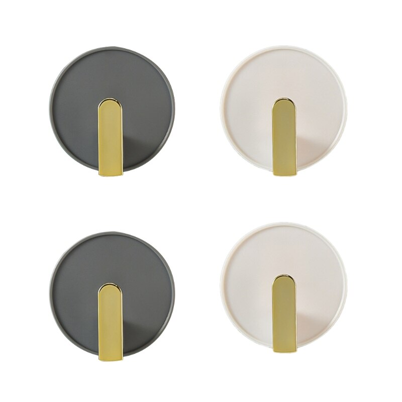 T84E 4Pcs Wall Mount Plastic Hooks Key Plug Holder Adhesive Cable Clothes Hanger Rack