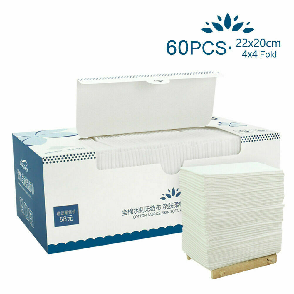 Luxury Disposable Face Cloths Towel Cotton Wash Infection Control Supersoft Cotton Disposable Wet And Dry Towel: Plain Weave 60pcs
