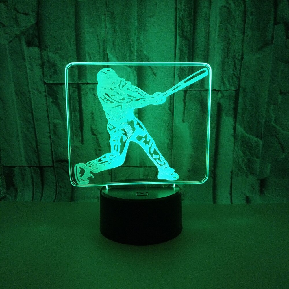 Baseball 3d Nachtlampje Zeven Kleurrijke Touch Control Tafel Lampen Voor Woonkamer kinderkamer decoratie 3D Bureaulamp