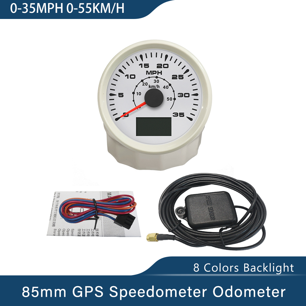 Velocímetro GPS Universal, velómetro, kilometraje, 8 colores, retroiluminación, 85mm, 35MPH, 80MPH, 160MP, 200MPH: 35MPH WW