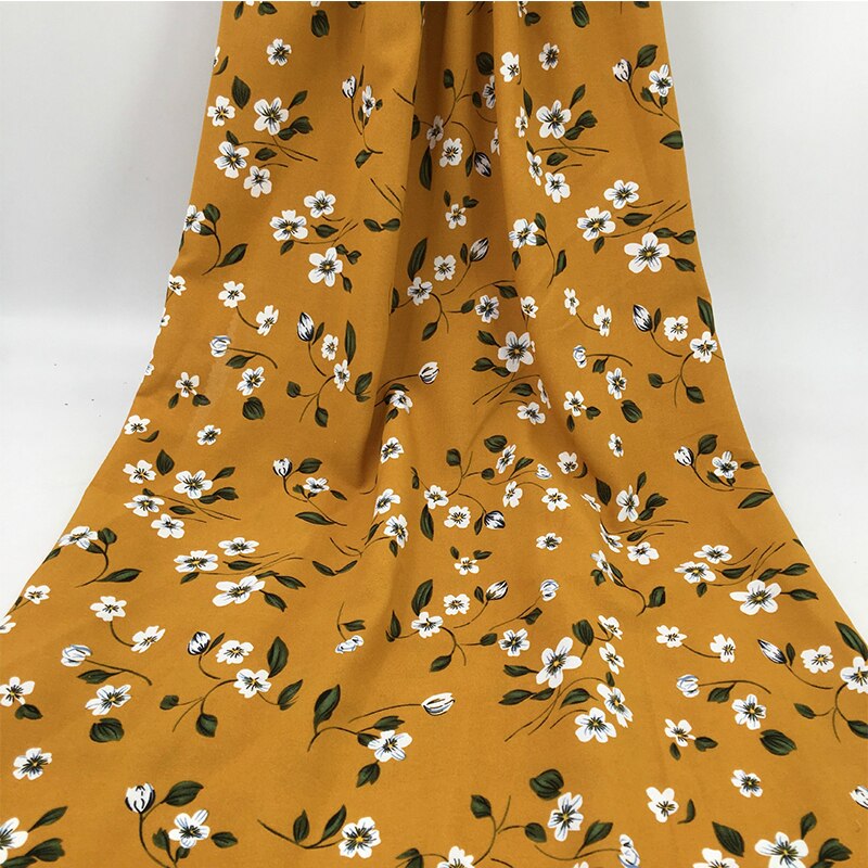 Blanco suave Floral tela raso estampado vestido camisas negro rojo rosa amarillo verde y azul oscuro por el metro 150cm de ancho: 3