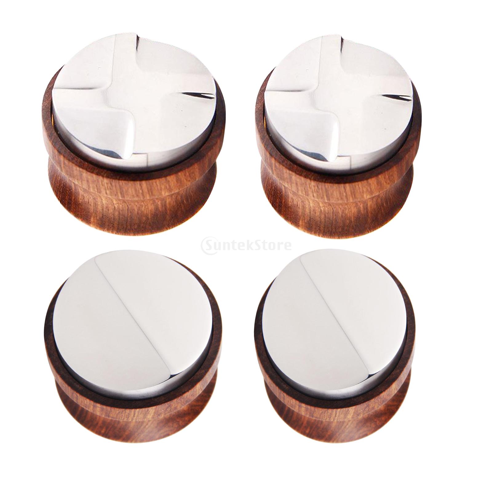 51Mm/53Mm Koffie Tamper Rvs Espresso Distributie Tool, Roestvrij Staal Base, Geel Palissander Handvat