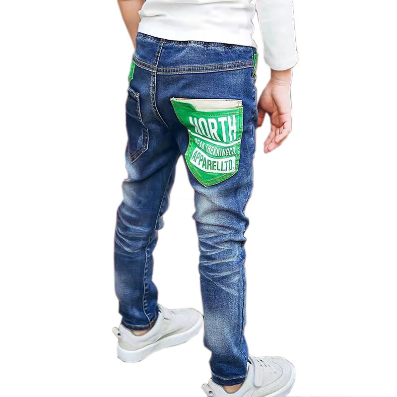 Ienens crianças meninos da menina denim roupas calças crianças veste roupas bottoms do bebê menino calças de brim magros 4 5 6 7 8 9 10 11 anos