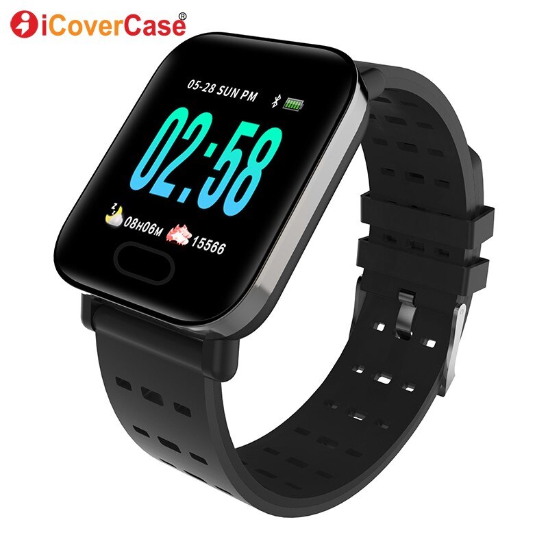 For Samsung Galaxy S10 5G S10e Lite S9 S8 Plus S7 Note 10 9 8 Smart Watch Bracelet Waterproof Blood Pressure Fitness Wristbands: Black