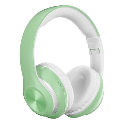 P68 Bluetooth 5.0 pliable Rechargeable casque sans fil HiFi son casque: green