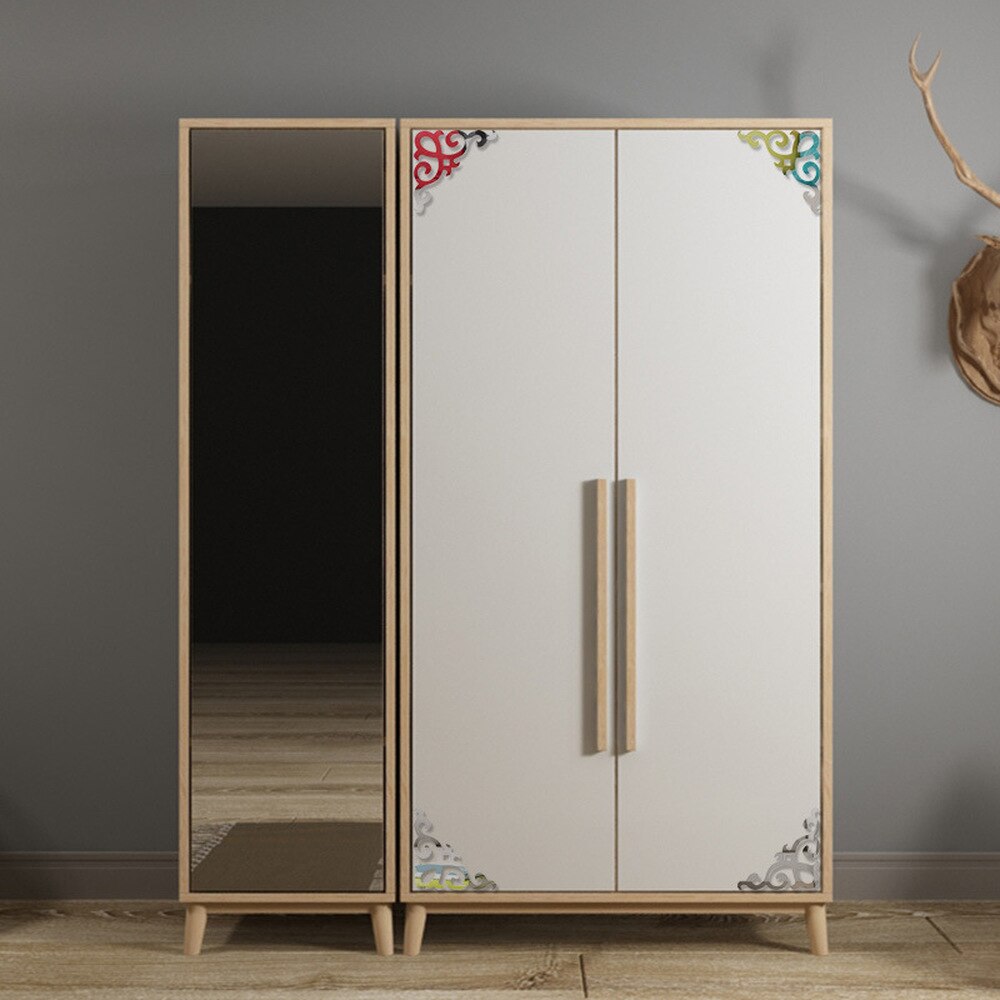 4 sztuk szafa szafa dekoracja ścienna w tle lustro akrylowe naklejki tapety salon akcesoria robić dekoracji domu