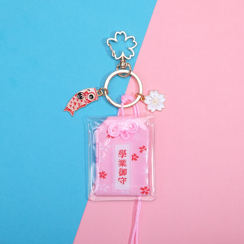 Japanese Culture Cherry Blossoms Pray Fortune Beauty Health Safe Wealth Bag Pendant Keychain Mascot Best Wish Family Friend: success in study