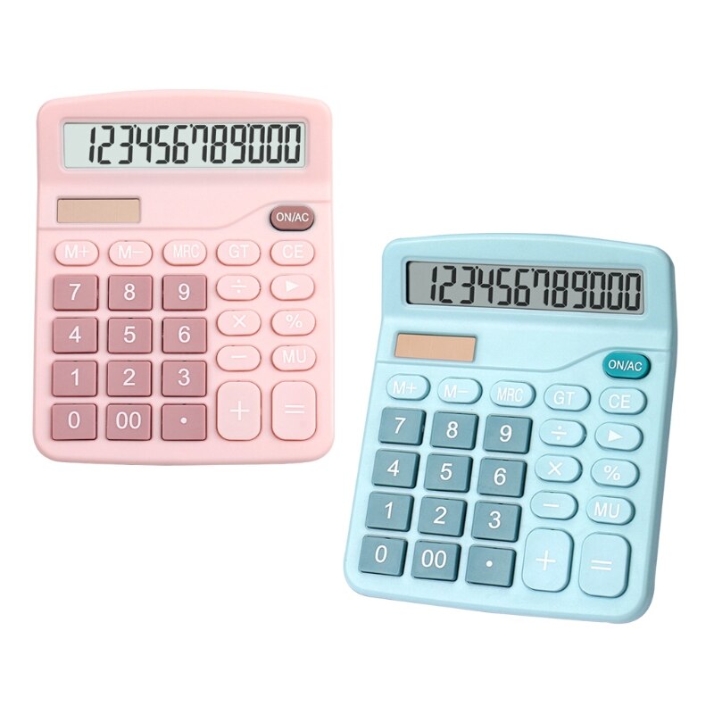 T8WC Home Office 12 Digits Electronic Calculator Large Screen Desktop Calculators