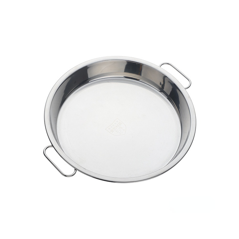 304 Stainless Steel Plate Color Plate Disc with Handle Steam Plate Stainless Steel Liangpi Plate Kithchenware: L Stainless Steel