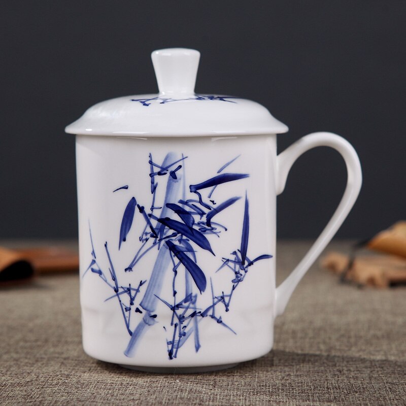 500ml Handmade Dragon Jingdezhen Bone China Tea Mug with Lid Ceramic Tea Infuser Tea Cup Office Water Cup Mug Drinkware: F
