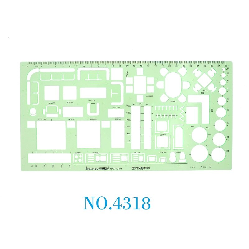 1:50 Drawing Template Interior Renovation Drafting Template Stencil, Metric, NO.4318: Default Title