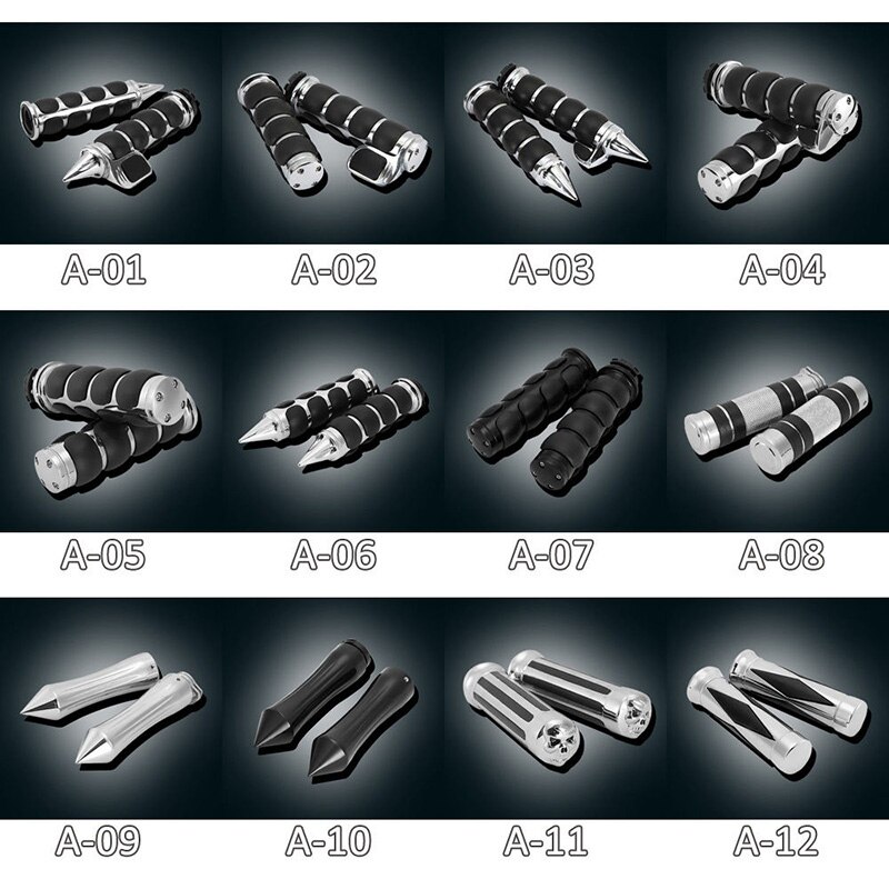 22 Mm Handvat Motorfiets Custom Chrome Aluminium Hand Grips Chopper Cruiser Stuur Grip