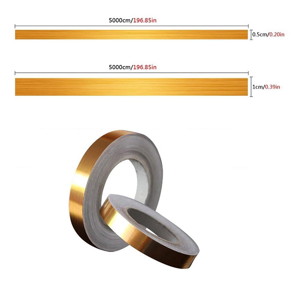 50M złota płytka samoprzylepna naklejka wodoodporna ściana Luka taśma uszczelniająca taśma płytki podłogowe piękno szew naklejka Dom naklejki dekoracyjne