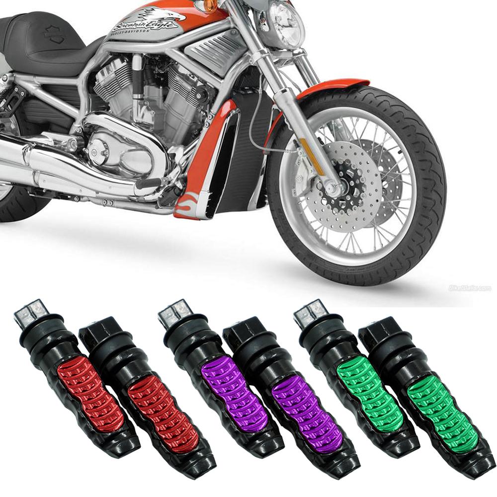 Reposapiés Universal de aluminio para motocicleta, pedales traseros para moto, modificación de Pedal, 2 unids/set por juego