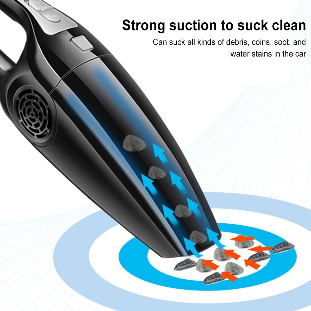 Mini aspirateur à main puissant pour voiture, 12V, double usage sec et humide