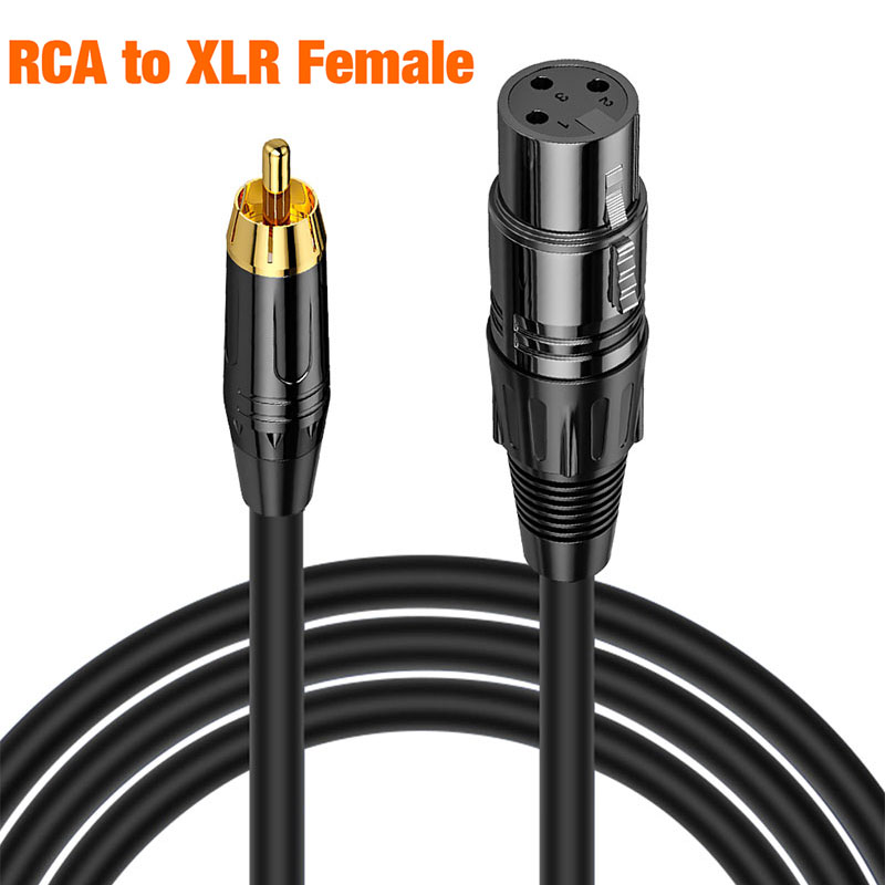 XLR-Stecker auf RCA-Stecker Kabel, XLR zu RCA Unbalanciertes HiFi-Audio OFC-Kabel, für Verstärker, Mischpult, Mikrofon, Längen 3m, 5m, 10m, 15m: schwarz / < =0.5m