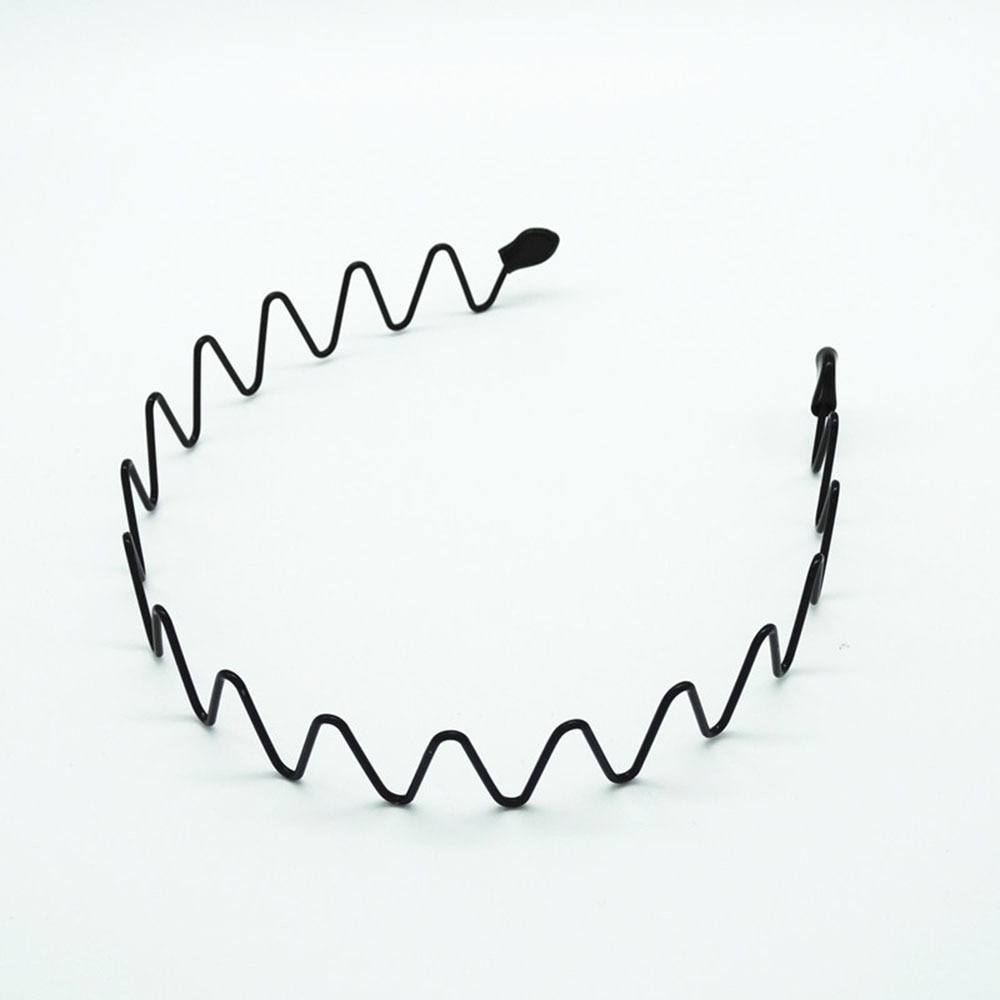 Bandeau ondulé en spirale en métal noir unisexe, 1 pièce, antidérapant, Flexible, sport, accessoires pour cheveux, pour hommes et femmes: 4