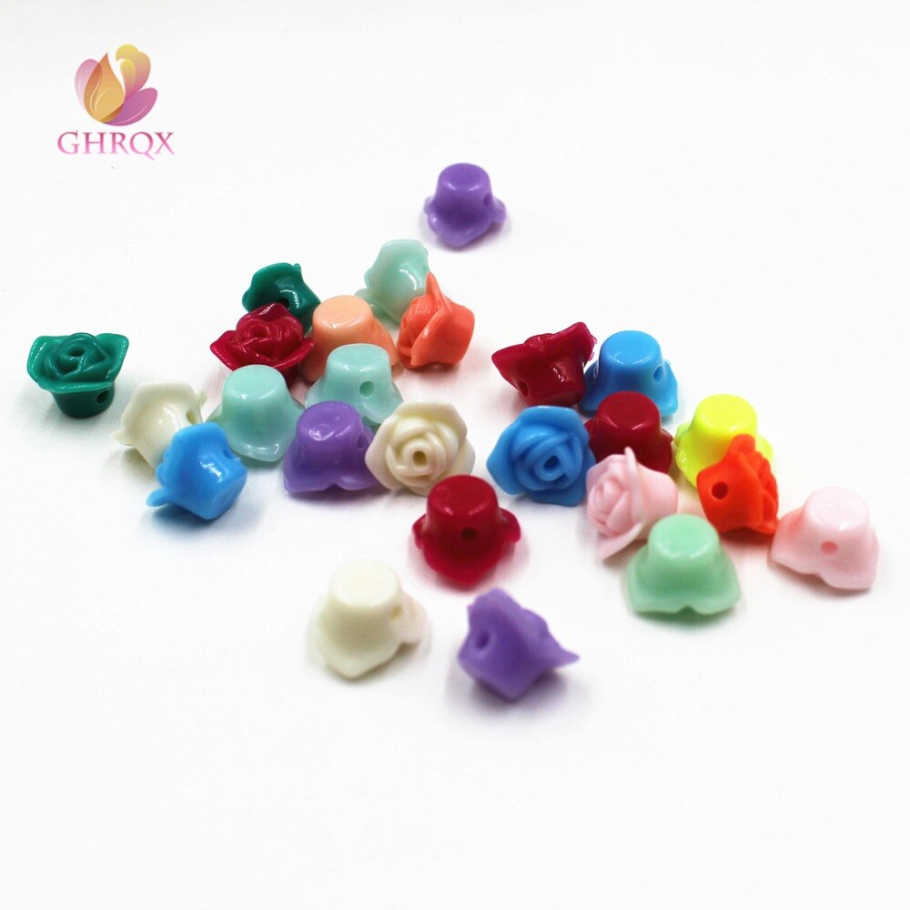 GHRQX Colorful roses loose beads DIY Beads Bracelet making 30 pcs