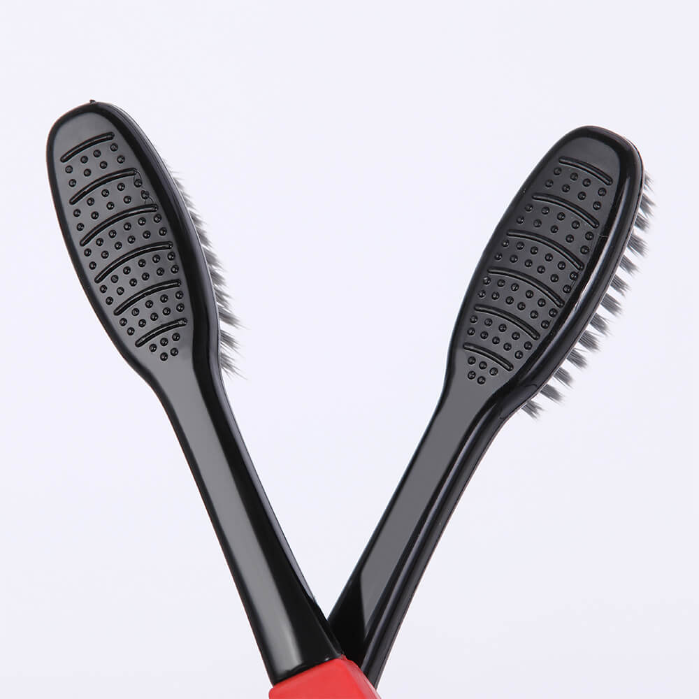 2pcs Toothbrush travel pack Double Ultra Soft Tooth Brush Tongue Cleaner bamboo charcoal bristle Nano eco-friendly Toothbrush