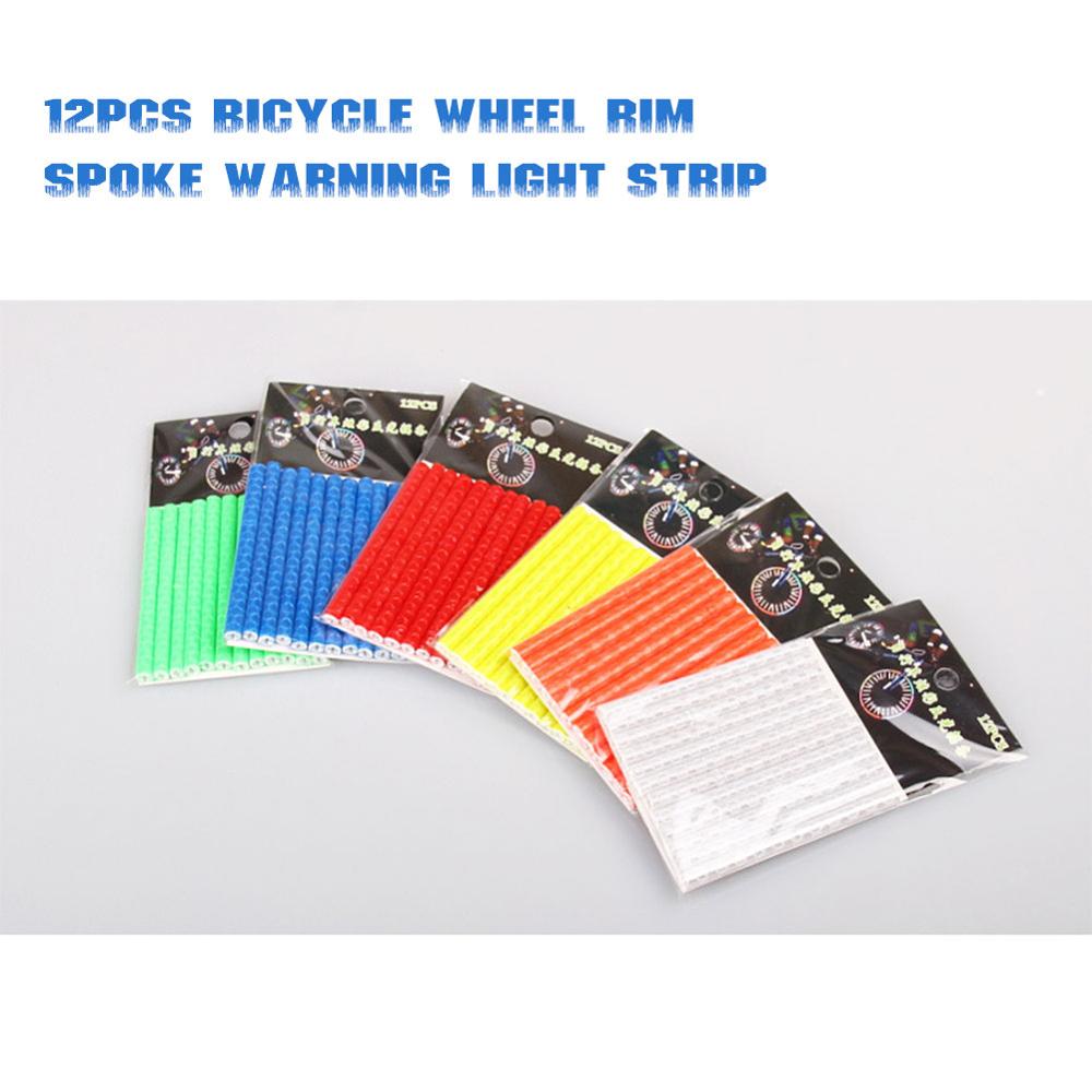 12 stk cykel reflekterende rem mountainbike ridehjul fælg eger mount clip tube sikkerheds advarselslys strip reflektor