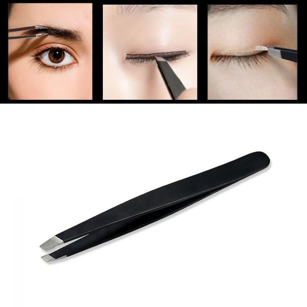 1 Pc Rvs Slant Tip Wenkbrauw Pincet Professionele Eye Brow Ontharing Cosmetica Wimper Extension Vrouwen Makeup Tools