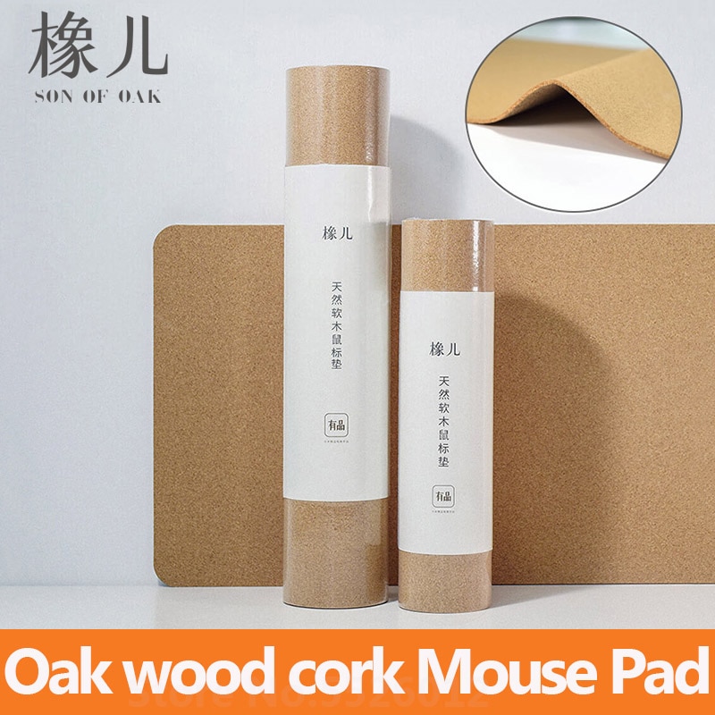 Oak wood natural cork Mouse Pad Anti-slip Anti-fouling waterproof laptop gaming desktop mouse pad for home office