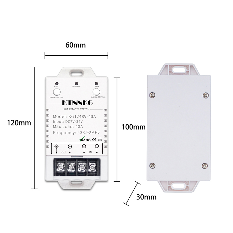 DC12V 24V 40A Remote Light Switch Water Heater Switch Water pump switch Works with Alexa ,Voice and APP Control