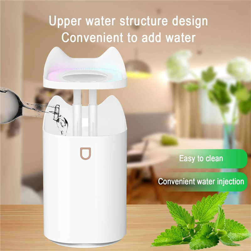 3L USB Double Nozzle Humidifier Aroma Essential Oil Diffuser Ultrasonic Air Humidifier With Colorful Mood Lights