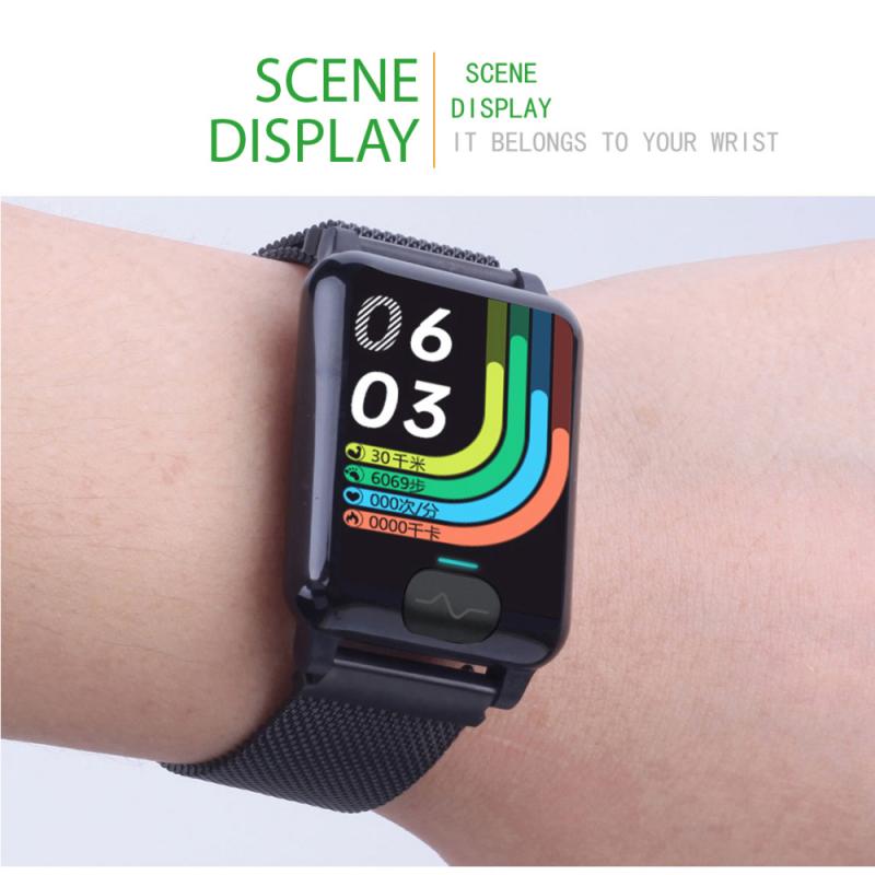 Smartwatch 1.3 inch lcd-kleurenscherm, draagbare polsbandjes, hartslagmeter, bloeddrukmeter,  ip68 waterdichte sportpolsbandjes