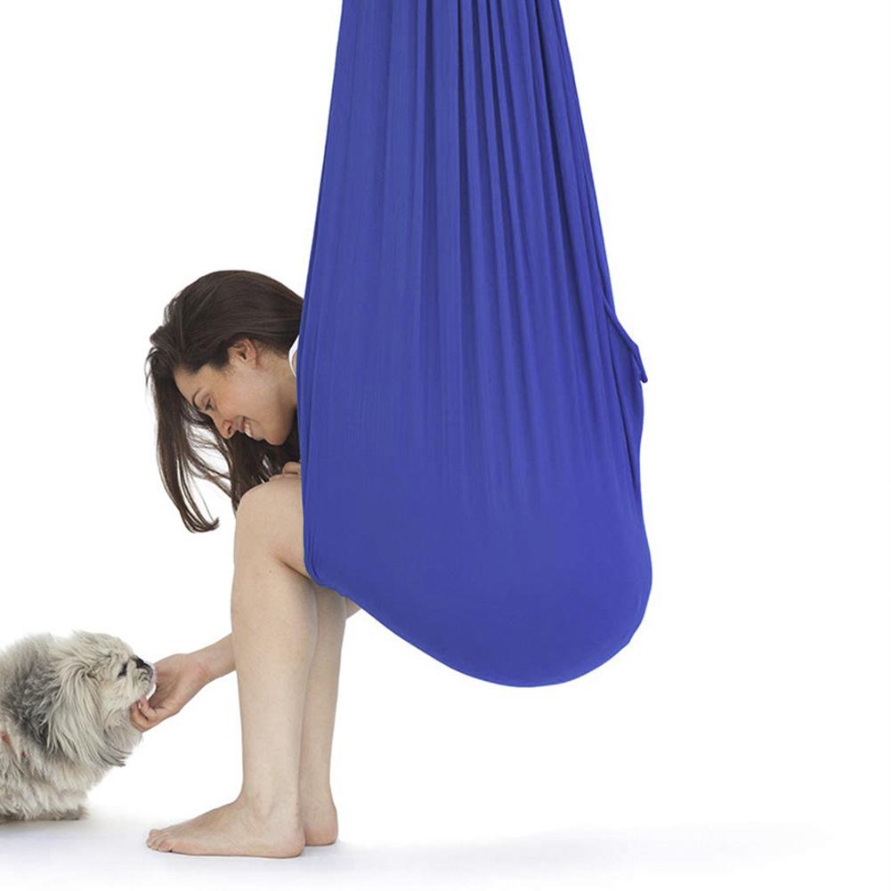 100*280Cm Voor Therapie Autisme Cuddle Swing Zintuiglijke Kind Katoen Swing Hangmat Kids Therapie Elastische Pakket Steady Seat swing Stoel