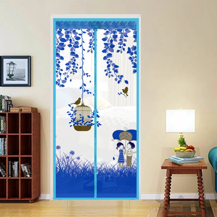 Deurgordijn Modern En Eenvoudig Paraplu Vogelkooi Zomer Zacht Gaas Muggenbestendig Deurgordijn Versleuteld Scherm: Rood