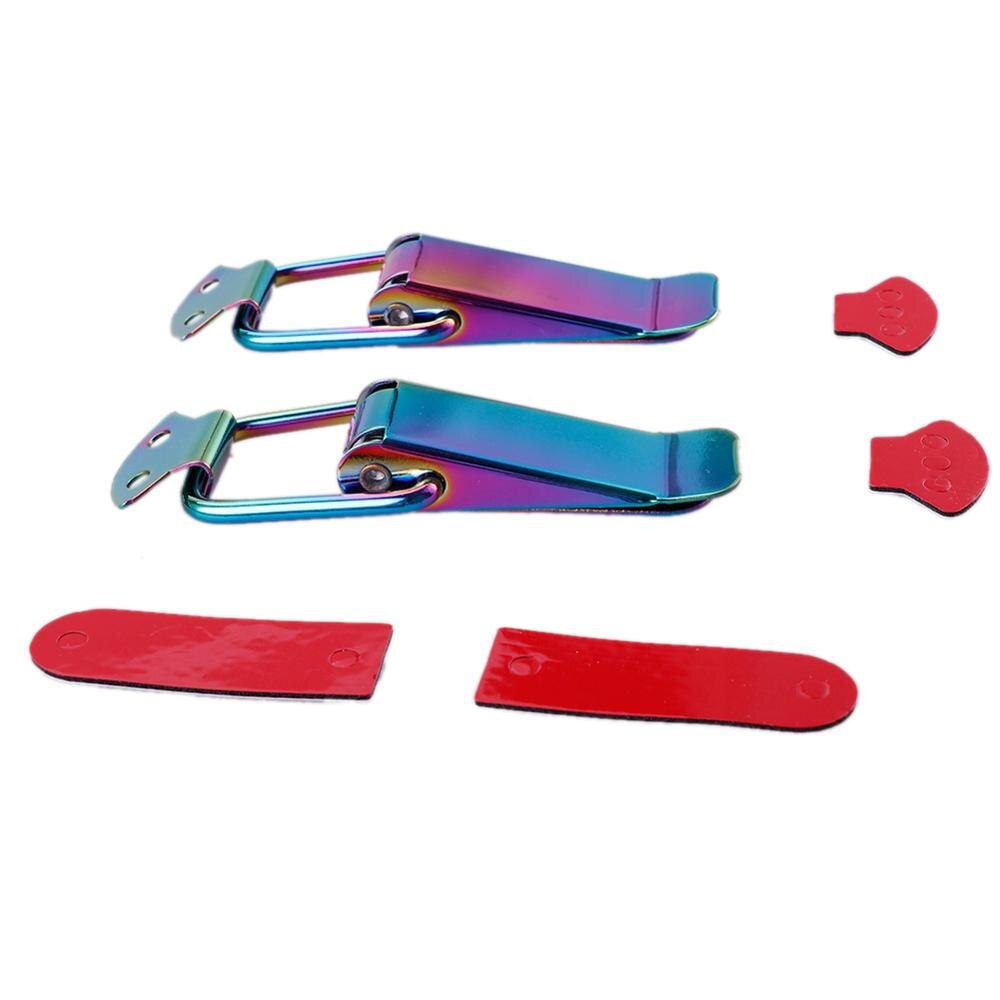 2Pcs Colorful Bumper Security Hook Lock Clip Kit Clip Hasp For Racing Car Truck Hood Quick Release Fasteners