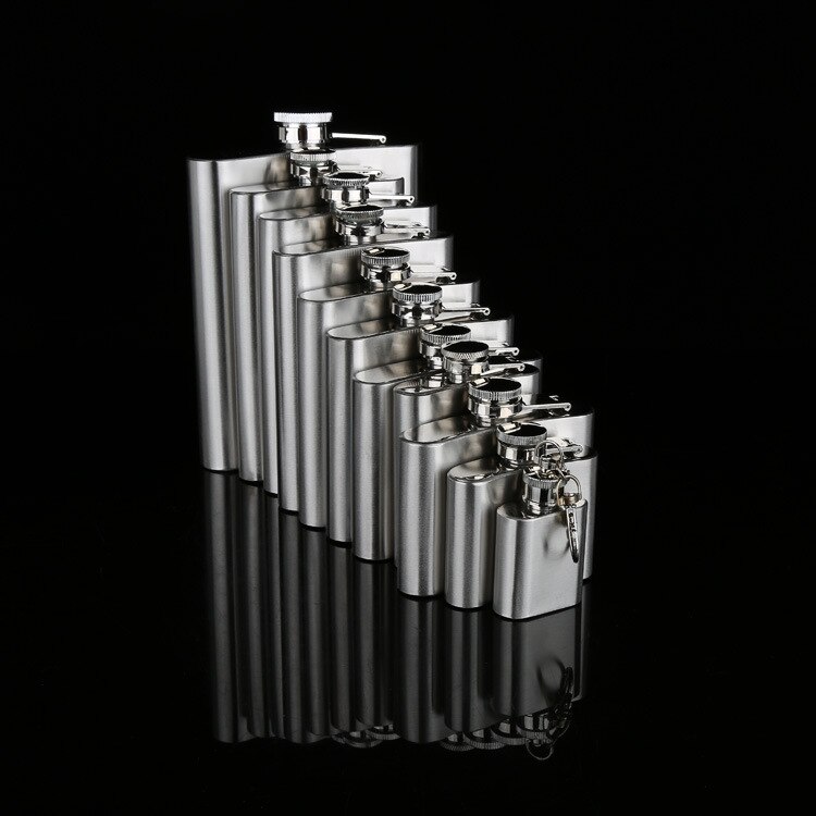 Portable Stainless Steel Hip Flask Alcohol Bottle Travel Whiskey Alcohol Liquor Bottle Flagon Male Small Mini Bottle