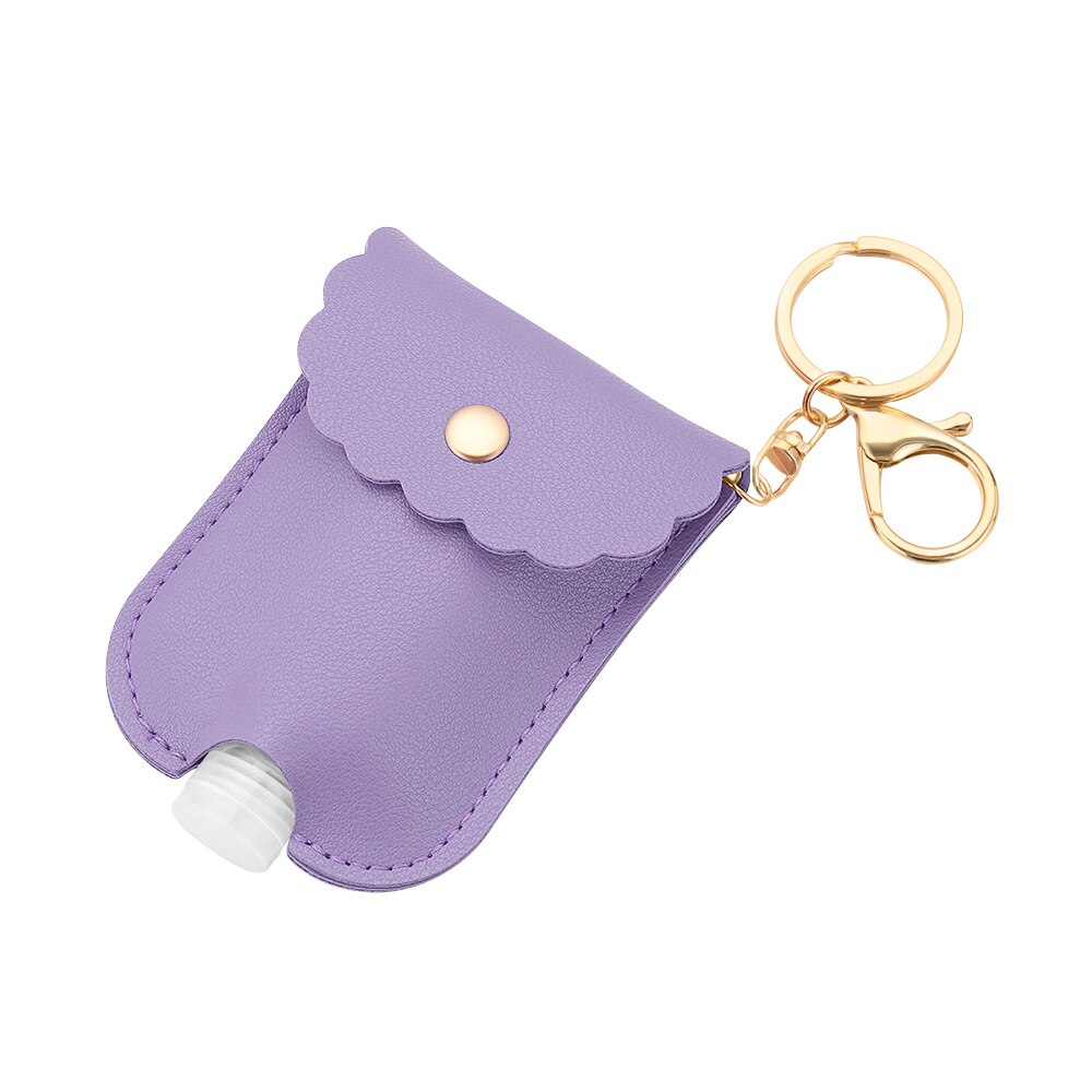 30ml Hand Washing Bottle Keychain Holder Flip Cap Reusable Travel Refillable Bottles Soap Containers with Keyring Portable: Type1 purple