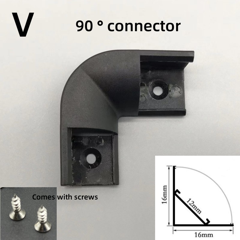 Connecteur de profil en aluminium d'angle LED, coin intérieur et extérieur de 90/270/180 degrés, menuisier de canal en aluminium 1616V pour systèmes d'éclairage: jaune clair