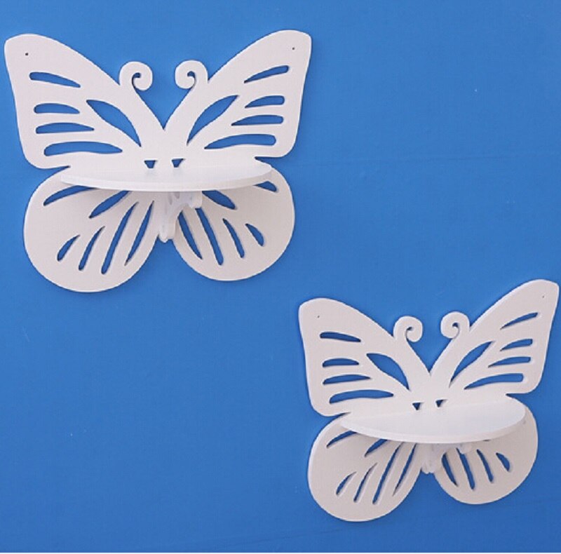 simple butterfly hollow TV background wall hanging wall decoration shelf wall shelf frame Shelves flower LM01181044: 2 PCS