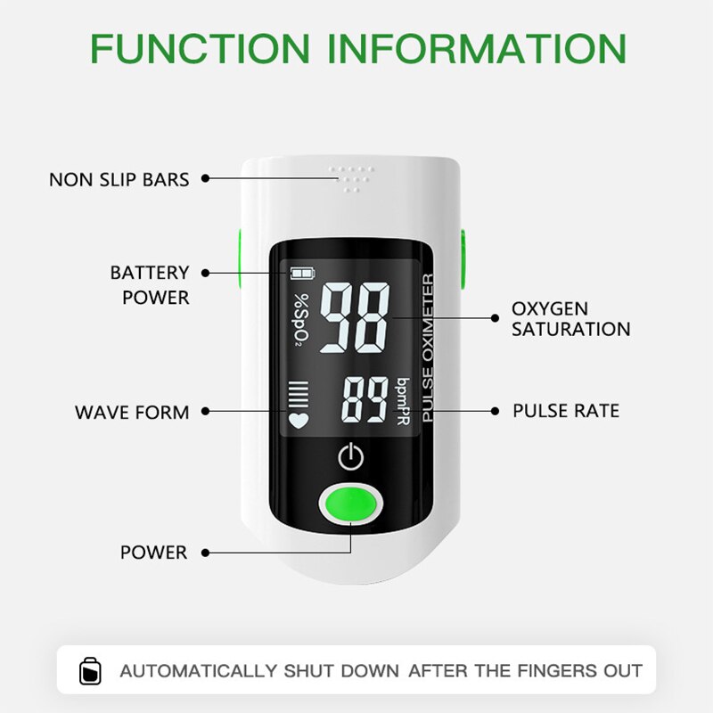 finger pulse oximeter Household Finger Oximeter Blood Oxygen Saturation Monitor Health Diagnostic Meter