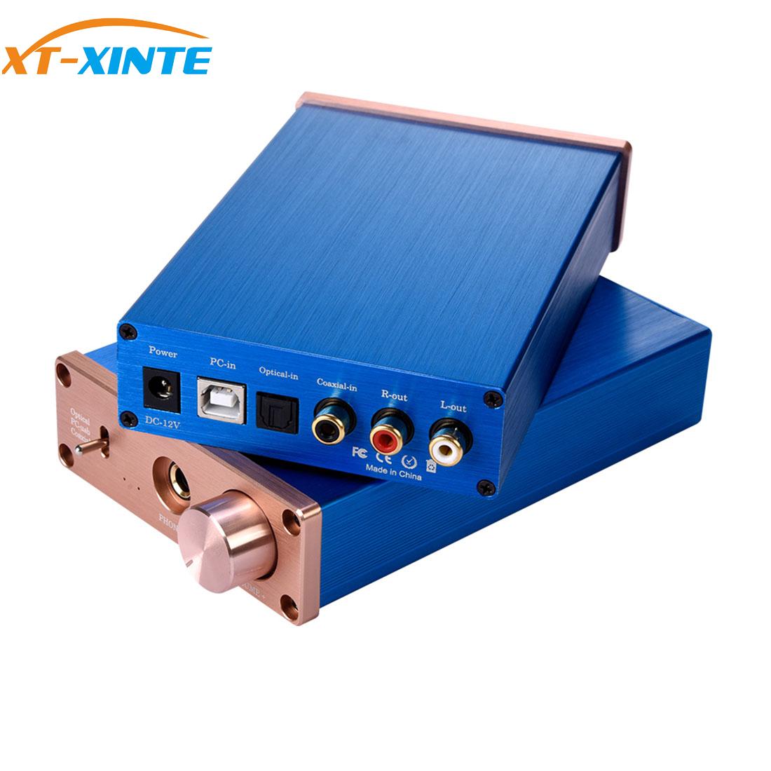 XT-XINTE Amplificatore per Cuffie digitale Audio decodificatore DAC USB di Ingresso USB/Coassiale/Ottica di Uscita RCA/6.35mm 192KHz DC12V Convertitore