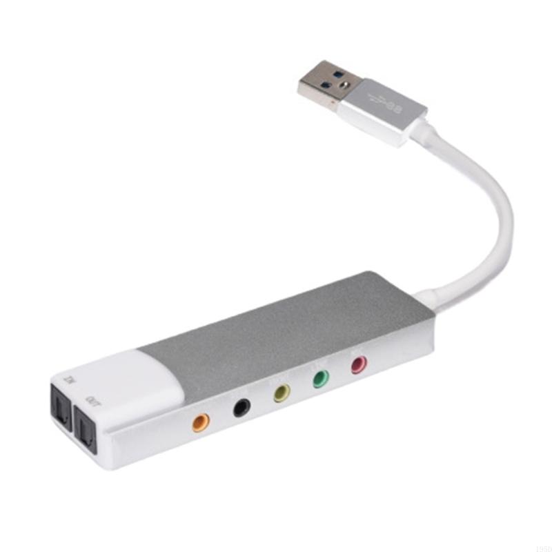 Interface de áudio usb, placa de som externa com entradas para microfone, entrada de linha e saída óptica spdif para edição de áudio.: Prata